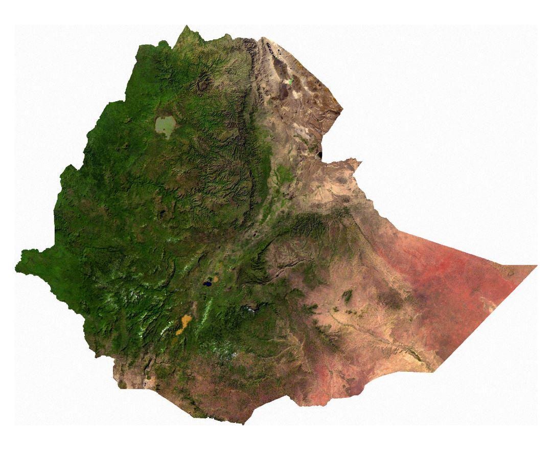 Ethiopia bản đồ vệ tinh