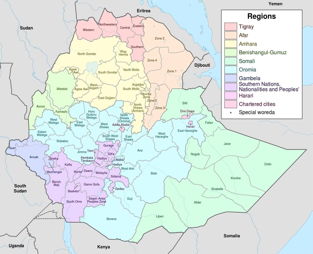 mới Ethiopia bản đồ