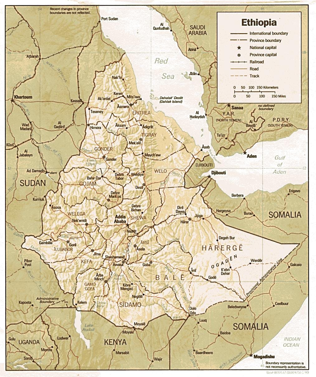cựu Ethiopia bản đồ