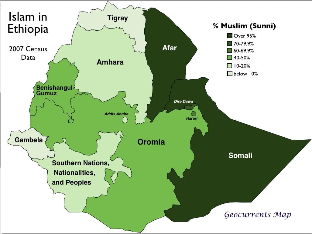 bản đồ của bộ lạc Ethiopia
