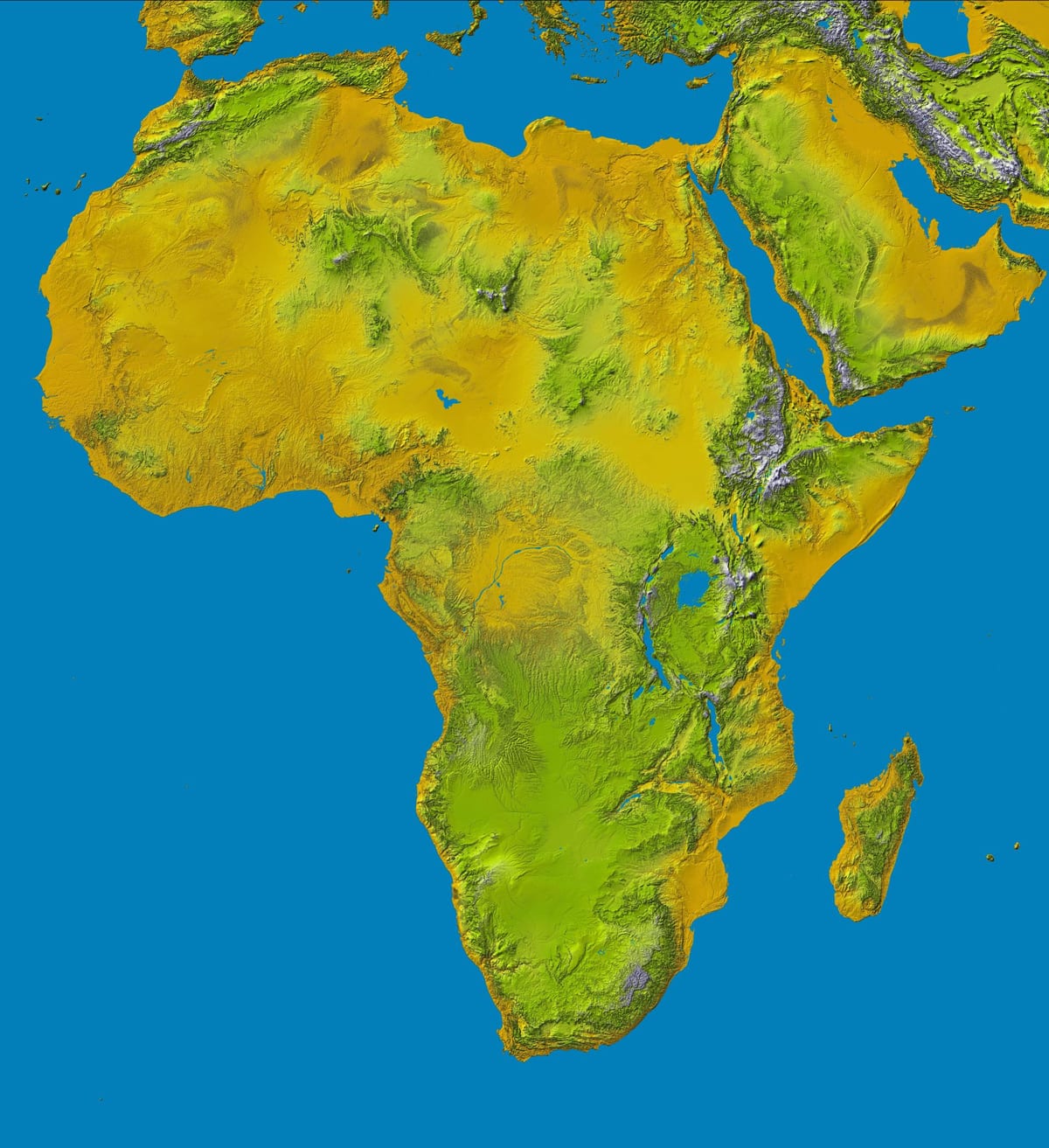 bản đồ của Ethiopia nguyên trên thế giới