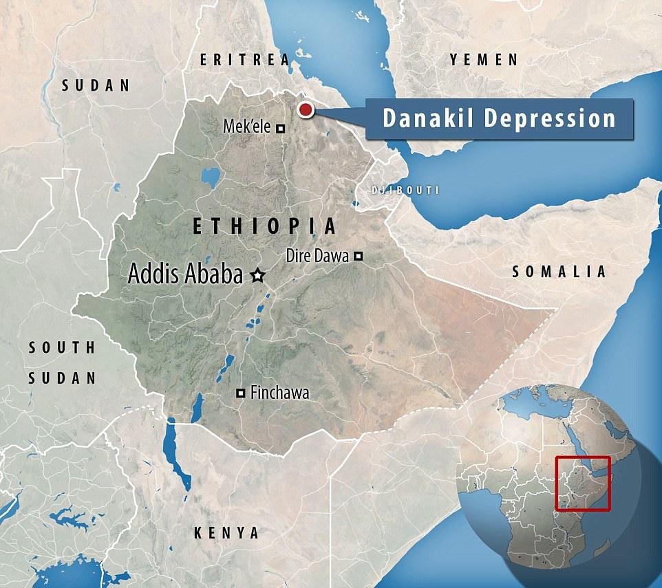 - trầm cảm Ethiopia bản đồ