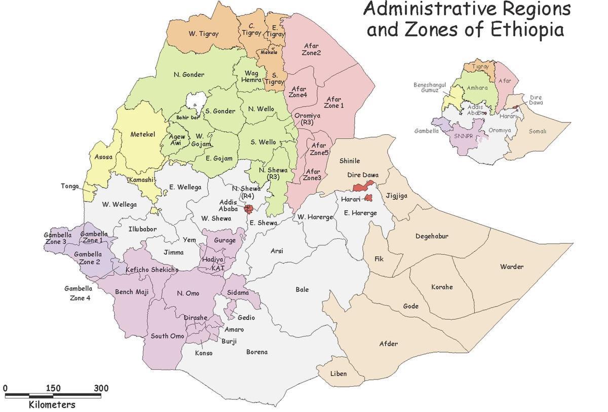 Ethiopia woreda bản đồ