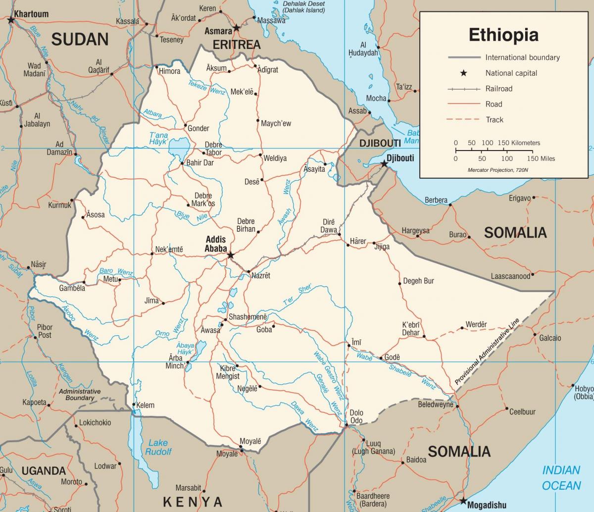 mới Ethiopia bản đồ