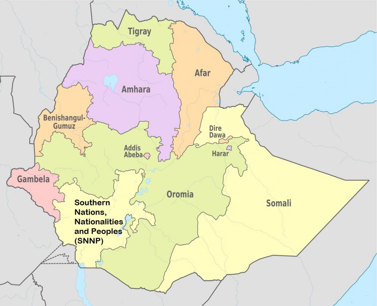 Ethiopia khu vực kỳ bản đồ