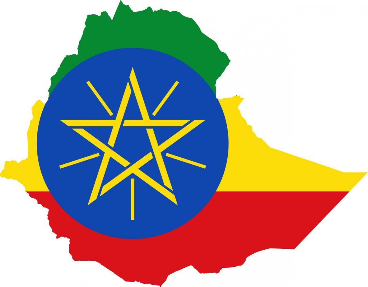 bản đồ của Ethiopia cờ
