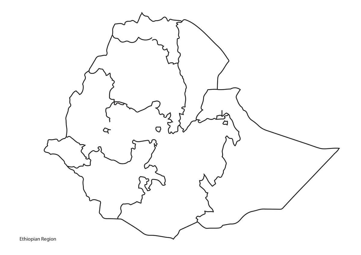 bản đồ trắng của Ethiopia