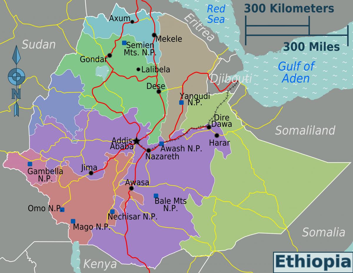 Ethiopia vị trí bản đồ