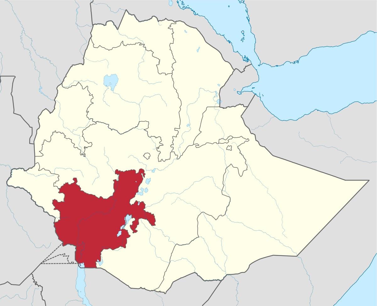 bản đồ của nam Ethiopia