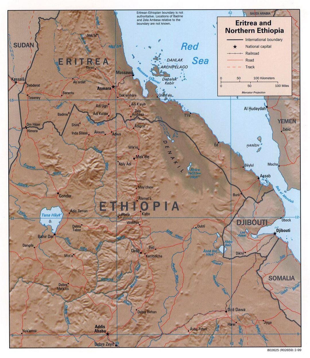 bản đồ của miền bắc Ethiopia