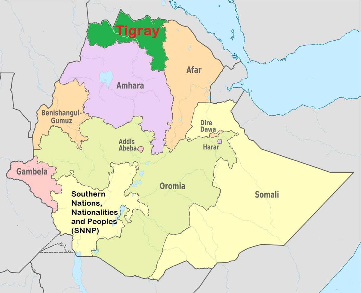 Ê tigray bản đồ