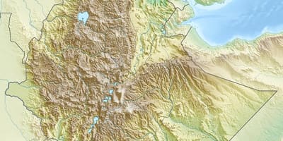 Bản đồ của Ethiopia núi