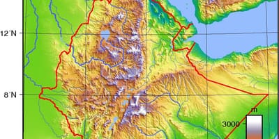 Ethiopia bản đồ địa hình