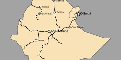 Bản đồ của Ethiopia tàu