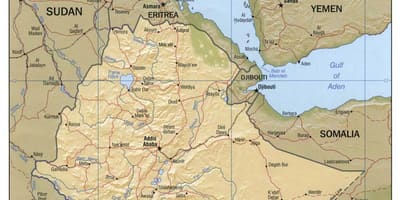 Bản đồ của Ethiopia bản đồ 1980