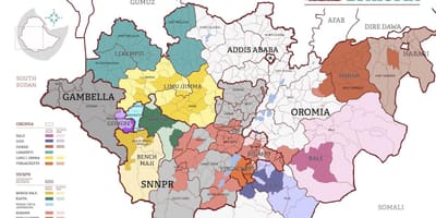 Bản đồ của Ethiopia cà phê
