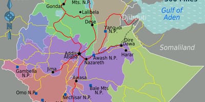 Ethiopia du lịch bản đồ
