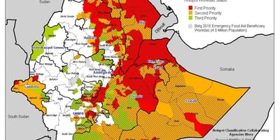 Bản đồ của Ethiopia hạn hán