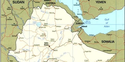 Bản đồ của Ethiopia và nước xung quanh