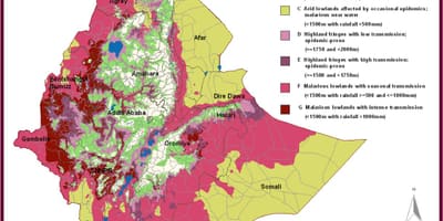 Bản đồ của Ethiopia sốt rét