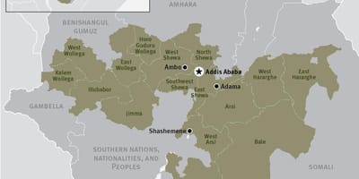 Bản đồ của hãng khu ở Ethiopia