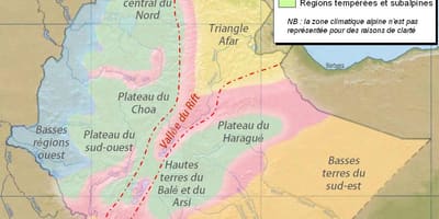 Bản đồ của Ethiopia khí hậu