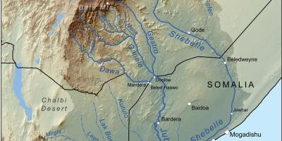 Bản đồ của Ethiopia sông